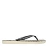 Lichtbruine slippers met panterprint