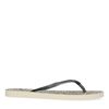 Lichtbruine slippers met panterprint