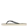 Lichtbruine slippers met panterprint