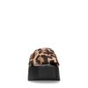 Zwarte leopard wedge sandalen