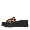 Zwarte leopard wedge sandalen