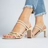 Off white leren muiltjes met bandjes