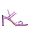 Roze metallic hak sandalen met bandjes