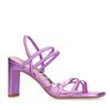 Roze metallic hak sandalen met bandjes