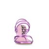Roze metallic hak sandalen met bandjes