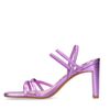 Roze metallic hak sandalen met bandjes