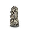 Beige buckle boots met snakeskin en hak