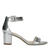 Minimal sandalen met hak metallic zilver