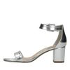 Minimal sandalen met hak metallic zilver