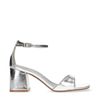 Zilverkleurige sandalen met hak