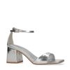 Zilverkleurige sandalen met hak
