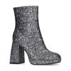 Zilverkleurige glitter enkelboots met hak