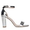 Zilverkleurige sandalen met hak