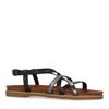 Zwarte sandalen met gekruiste banden