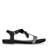 Zwarte sandalen met pompons