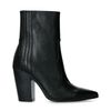 Zwarte enkellaarsjes met snakeskin