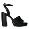 Zwarte sandalen met hoge hak