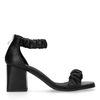 Zwarte sandalen met geplooide details