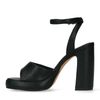 Zwarte platform sandalen met hak