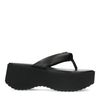 Zwarte leren wedge teensandalen