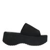 Zwarte hoge wedge sandalen