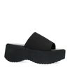 Zwarte hoge wedge sandalen