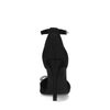 Zwarte gesloten pumps met zilverkleurige strass strik