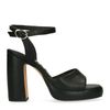 Zwarte platform sandalen met hak