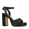 Zwarte platform sandalen met hak