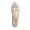 Beige sneakers met platformzool