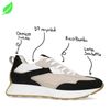 Vegan beige sneakers met zwarte details