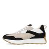 Vegan beige sneakers met zwarte details