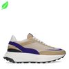 Vegan beige sneakers met paarse details