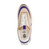 Vegan beige sneakers met paarse details