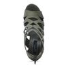 Donkergroene opengewerkte sandalen met hak