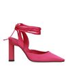 Roze slingback pumps met veters