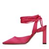Roze slingback pumps met veters