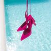 Roze slingback pumps met veters