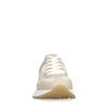 Vegan beige sneakers met gele details