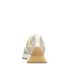 Vegan beige sneakers met gele details