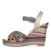 Roze sleehak sandalen met print