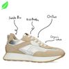 Beige sneakers met zilverkleurige details