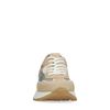 Beige sneakers met zilverkleurige details