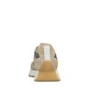 Beige sneakers met zilverkleurige details