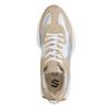 Beige sneakers met zilverkleurige details