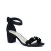 Zwarte sandalen met hak met bloempailleten