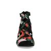Zwarte sandalen met hak met bloemenprint