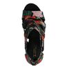 Zwarte sandalen met hak met bloemenprint