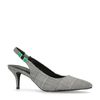 Geruite slingback pumps met kitten heel