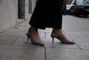 Geruite slingback pumps met kitten heel